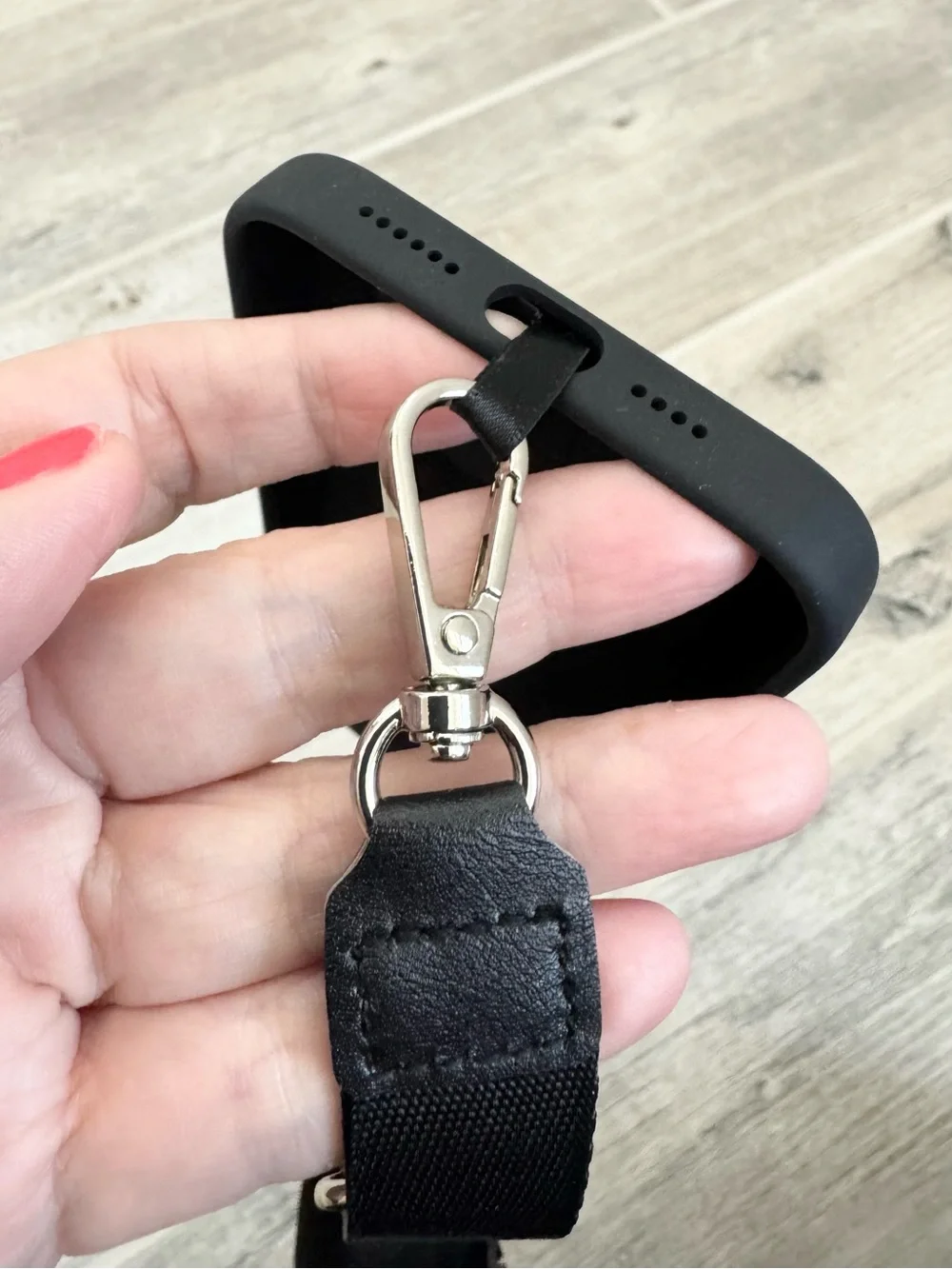 Black Protective Silicone Lanyard iPhone Protective Case